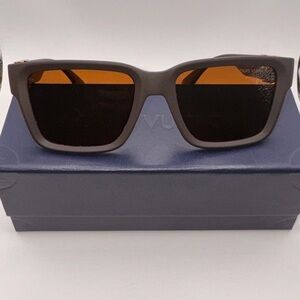 Louis Vuitton LV Logo Square Sunglasses Matte Black Brown Lens Gold Logo